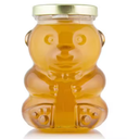 13.5 OZ OF WILD-FLOWER RAW HONEY IN A BEAR GLASS JAR 
