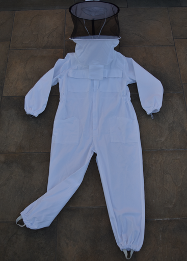 [A0626] LARGE WHITE SOLID SUIT WITH ROUND HAT