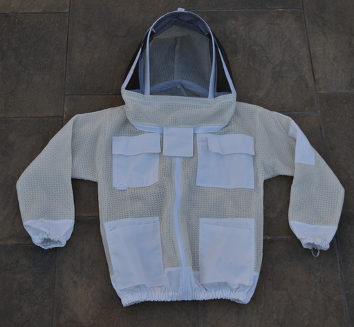 [A0660] MEDIUM WHITE VENTILATED JACKET WITH FENCING HAT