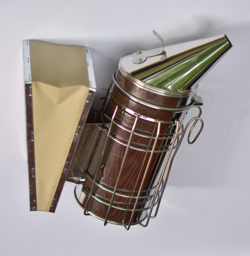[A0709] STAINLESS STEEL SMOKER 4 x 10 LEATHER – 45 DEGREES HEAD