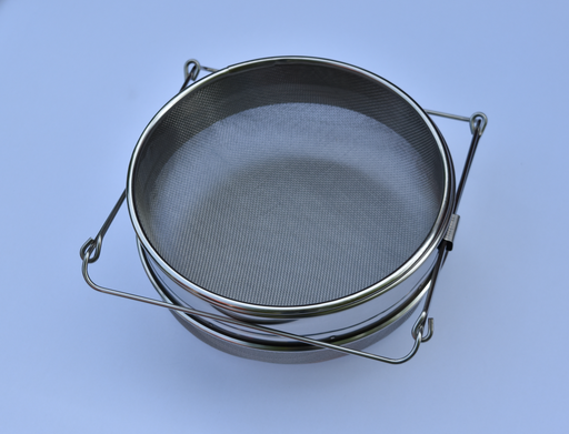 [A0916] STAINLESS STEEL HONEY STRAINER WITH DOUBLE SIEVE FOR 5 GALLON BUCKET WITH EXTENDABLE ARMS