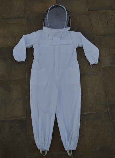 [A0621] 2XL WHITE SOLID SUIT WITH FENCING HAT